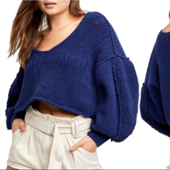 Free People Sweaters - NWT Free People sea bright cropped sweater L
